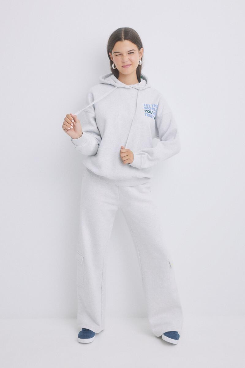 women'secret Sudadera capucha felpa gris logo Tienda