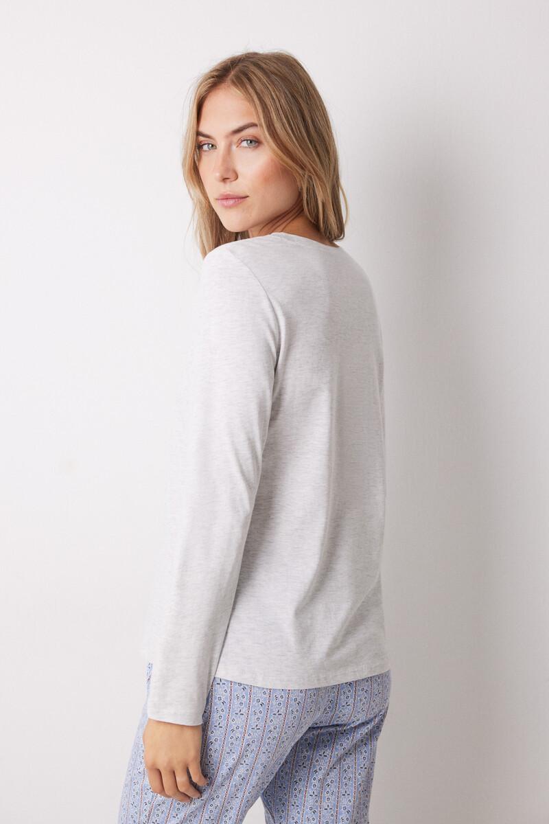 women'secret Camiseta algodón manga larga gris Liquidación