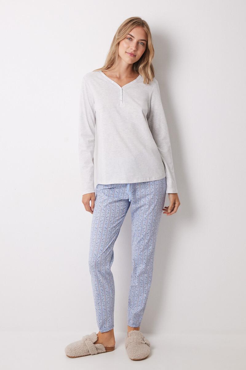 women'secret Camiseta algodón manga larga gris Liquidación