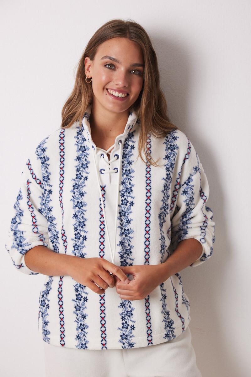 women'secret Pijama largo polar flores Rebajas top