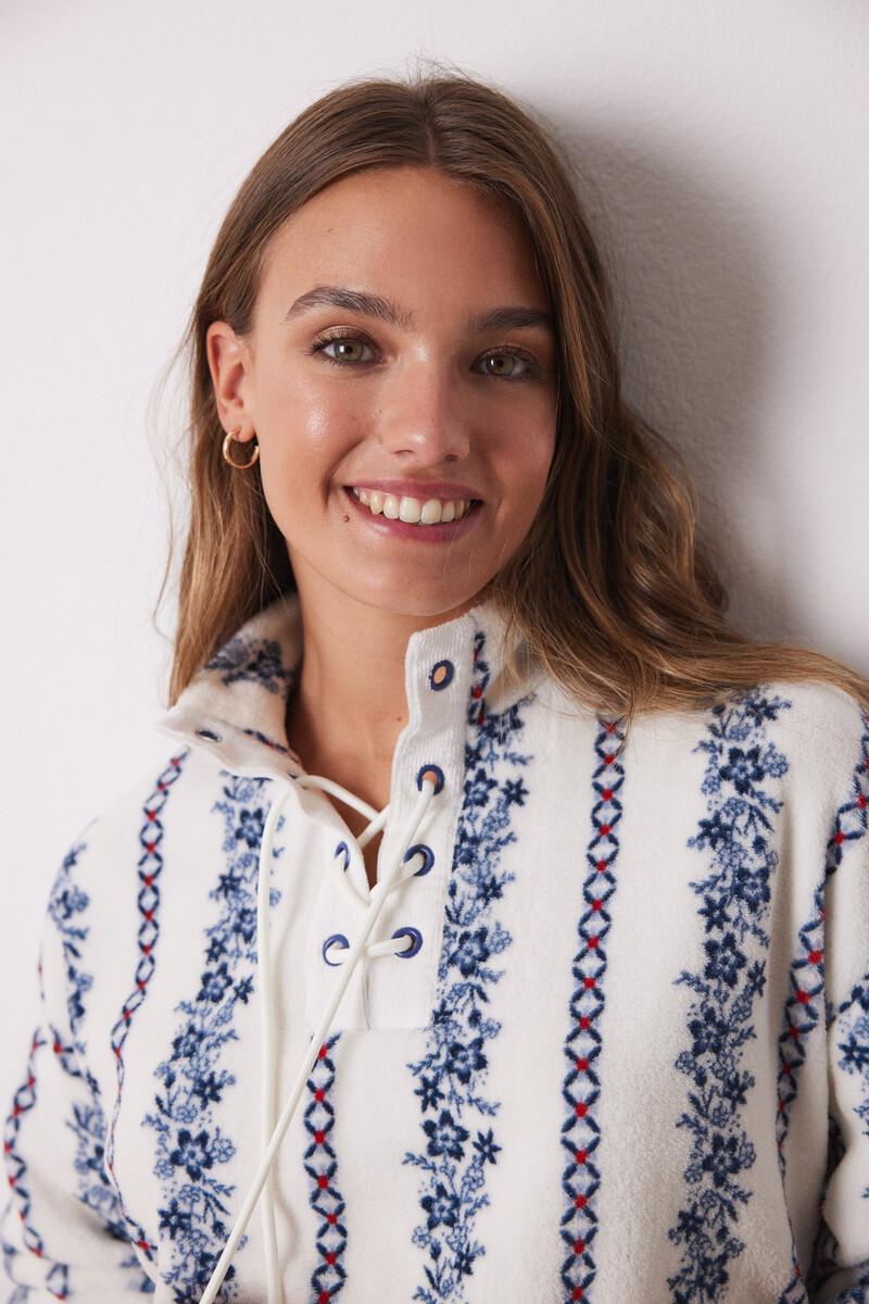 women'secret Pijama largo polar flores Rebajas top