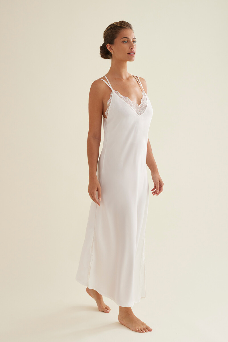 women'secret Camisón Lencero Largo Tirantes Satén