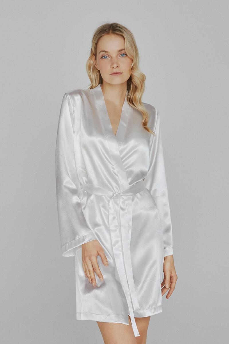 women'secret Bata de mujer Ivette Bridal corta de satén en blanco