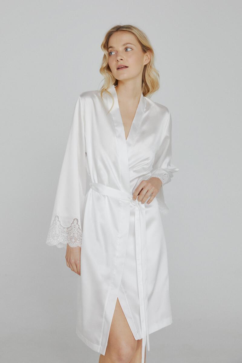 women'secret Bata de mujer Ivette Bridal corta satinada en blanco Envío internacional gratuito