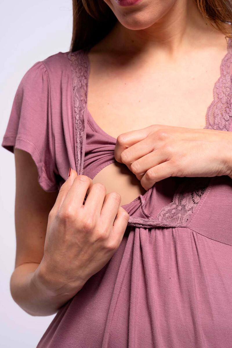 women'secret Camisón de lactancia manga corta con encaje Última moda