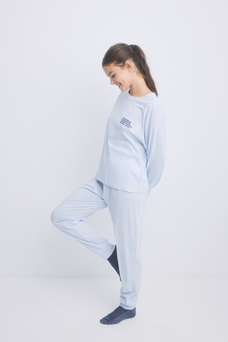 women'secret Pijama largo algodón azul Ofertas de temporada