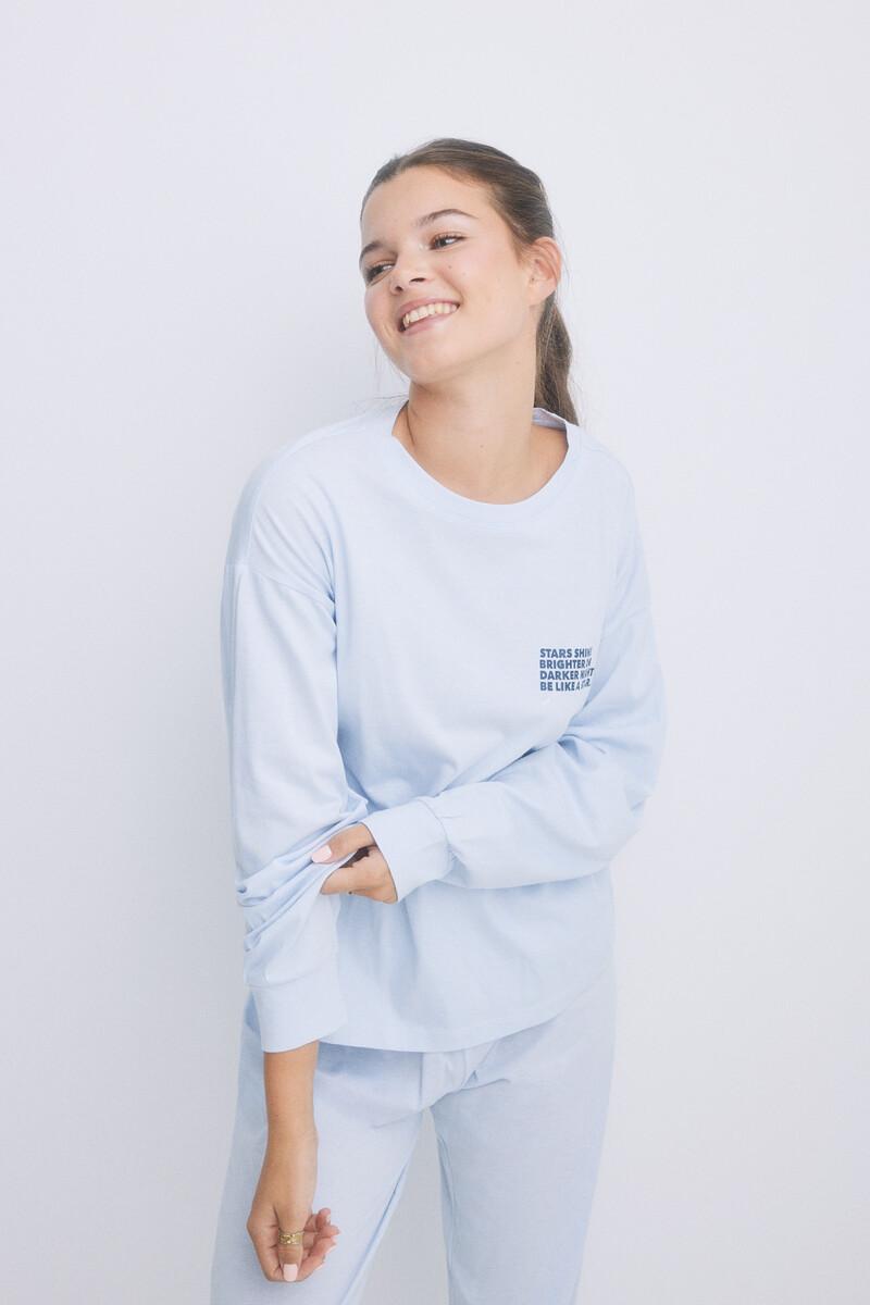 women'secret Pijama largo algodón azul Ofertas de temporada