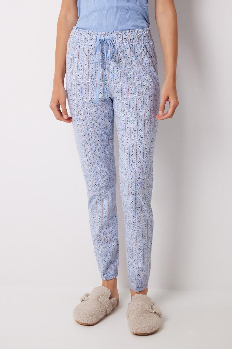 women'secret Pantalón pijama algodón flores rayas skinny 2025
