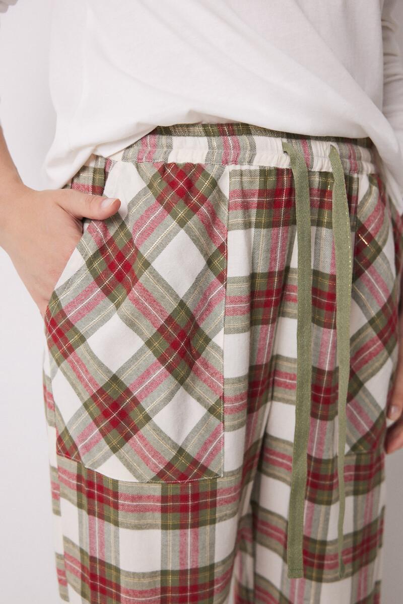 women'secret Pantalón pijama cuadros algodón verde En línea