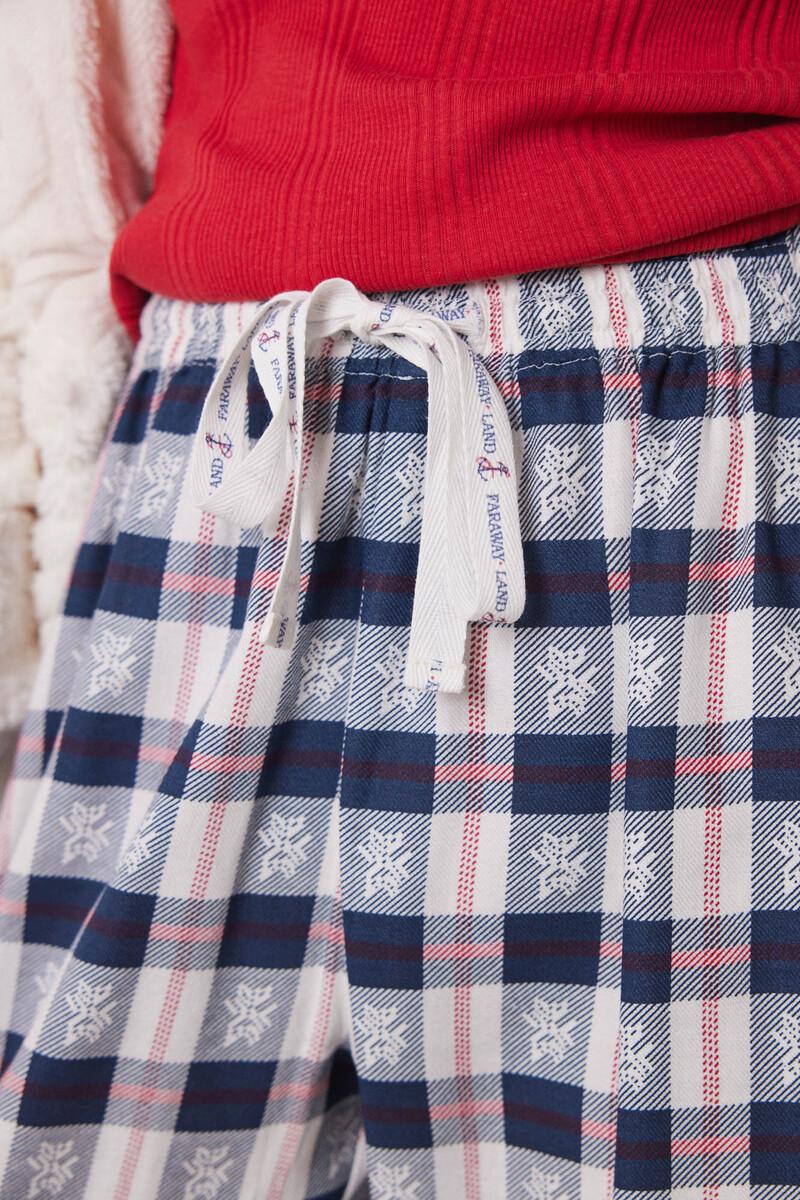 women'secret Pantalón pijama cuadros azul En oferta