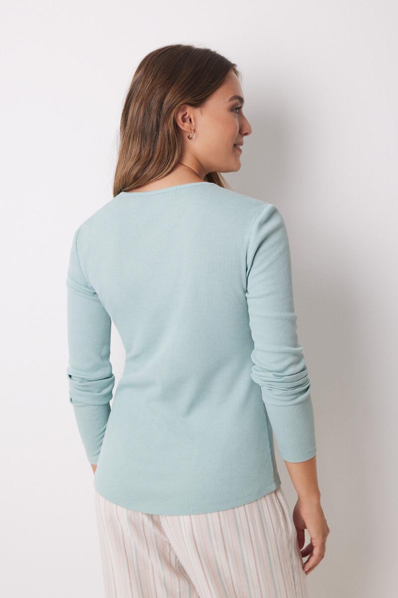 women'secret Camiseta panadera manga larga azul Envío gratis