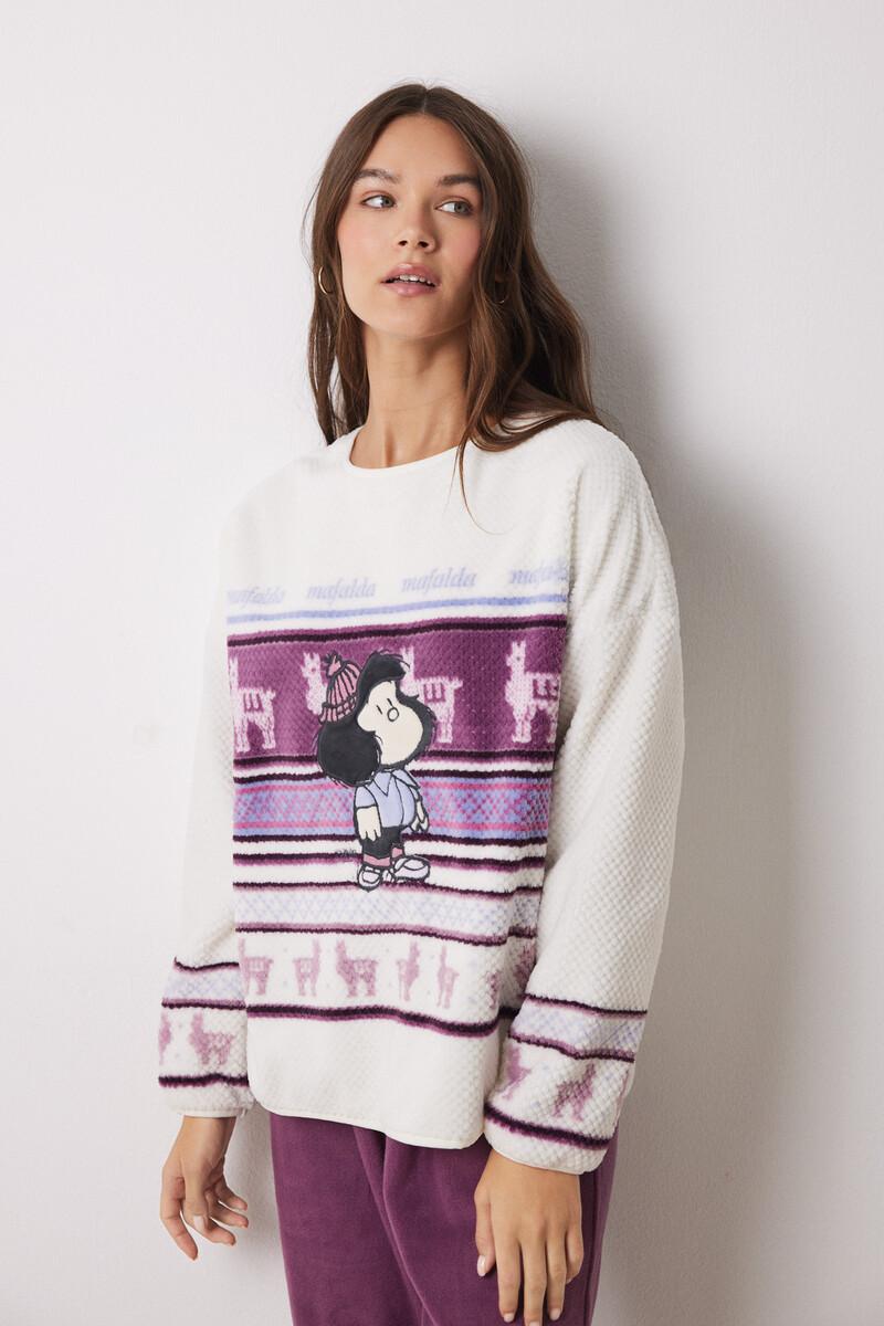 women'secret Pijama largo terciopelo relieve Mafalda Envío internacional gratuito