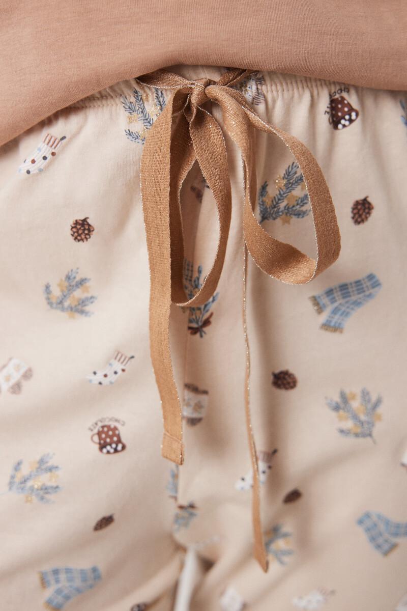 women'secret Pijama largo 100% algodón motivos navideños Tienda de fábrica