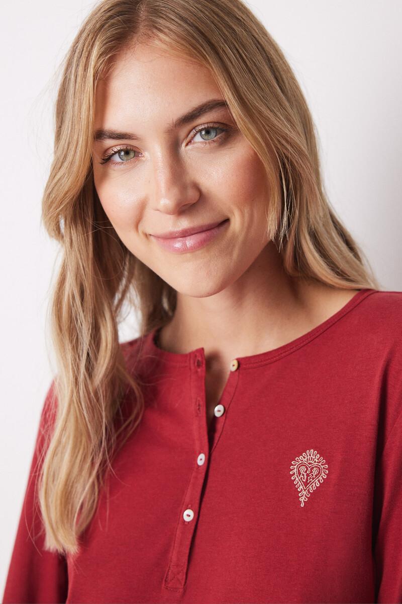 women'secret Camiseta manga larga 100% algodón rojo Libre de impuestos
