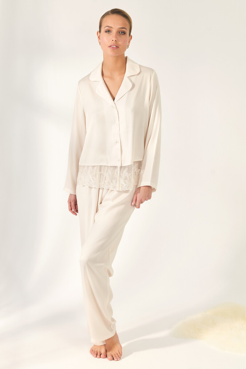 women'secret Pijama lencero camisero satén