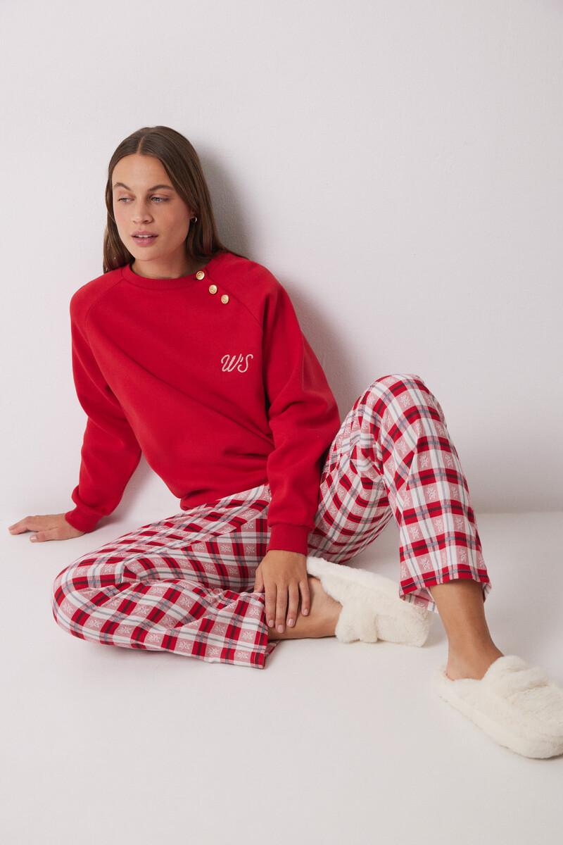 women'secret Sudadera felpa algodón roja Ventas relámpago