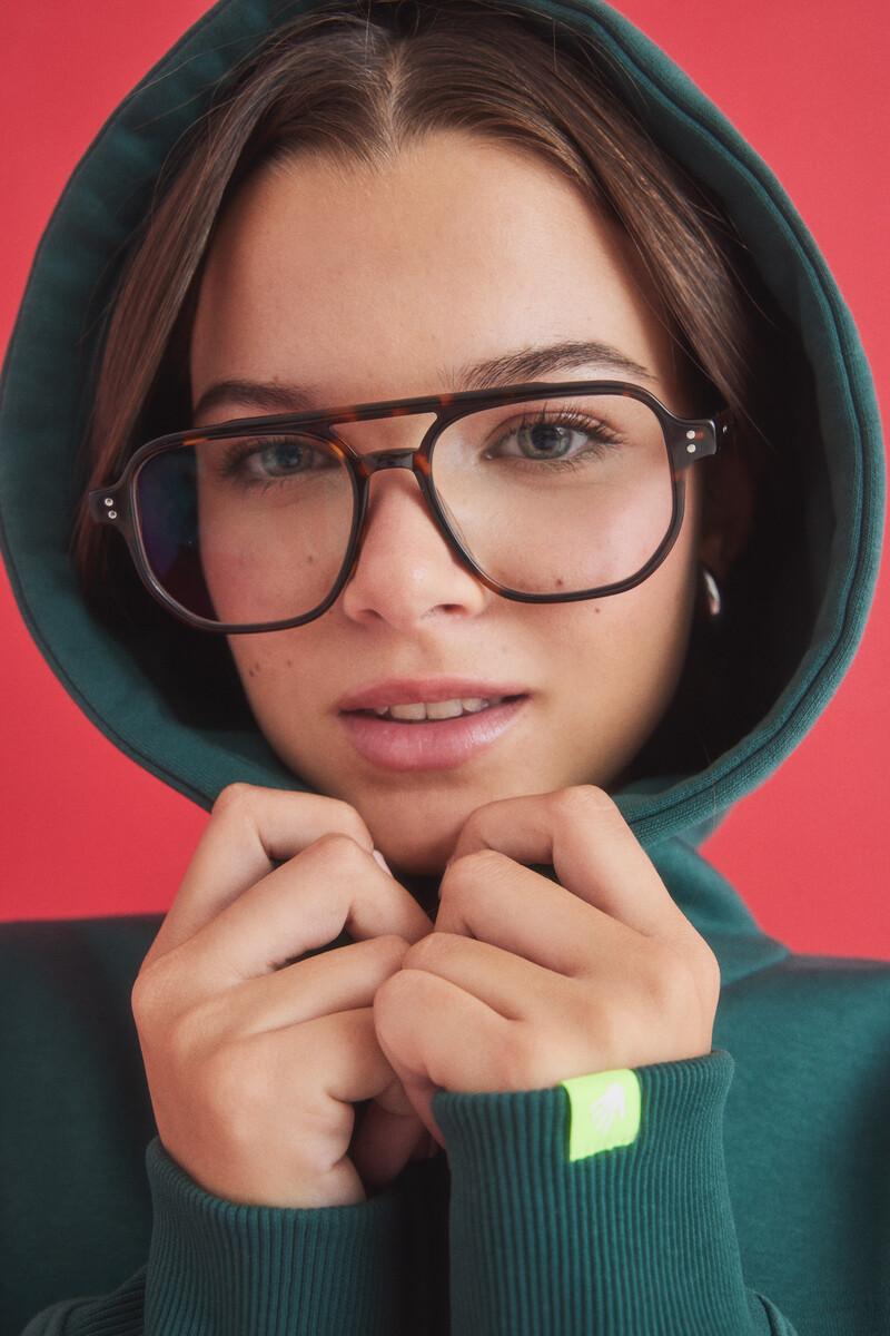 women'secret Sudadera capucha felpa verde logo Descuento