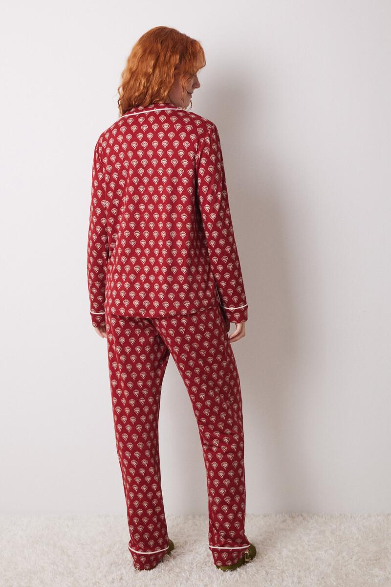 women'secret Pijama camisero largo rojo corazones Tienda