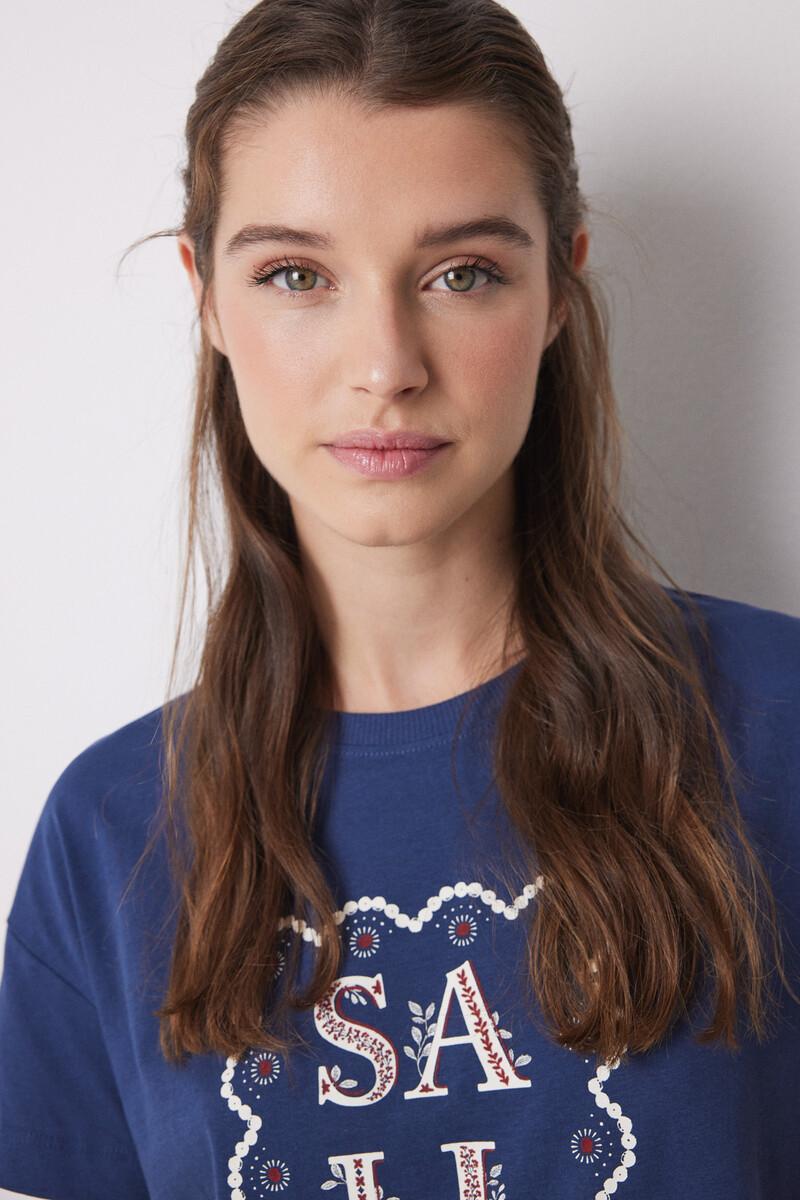 women'secret Camiseta manga corta azul Sailor Envío gratis