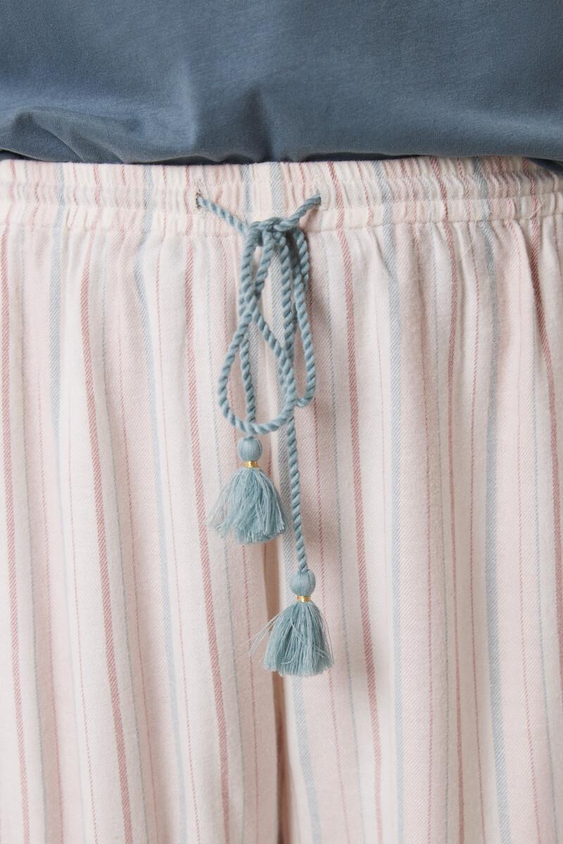 women'secret Pantalón largo franela rayas multicolor Últimos 2 días