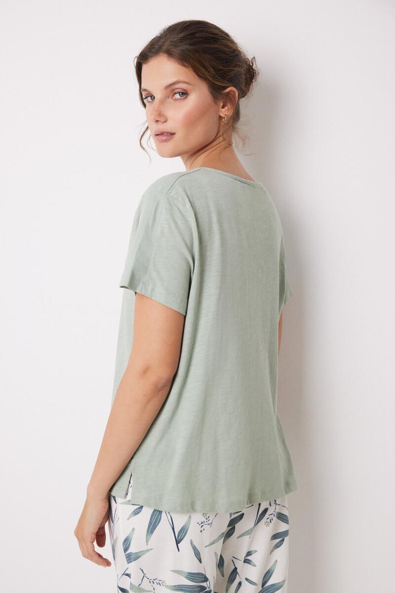 women'secret Camiseta manga corta 100% algodón verde Descuentos del mes