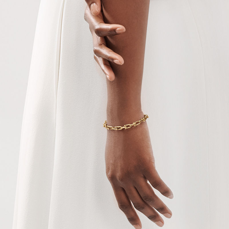 ﻿Tiffany & Co. Tiffany HardWear Pulsera de eslabones pequeños de oro amarillo Grandes descuentos