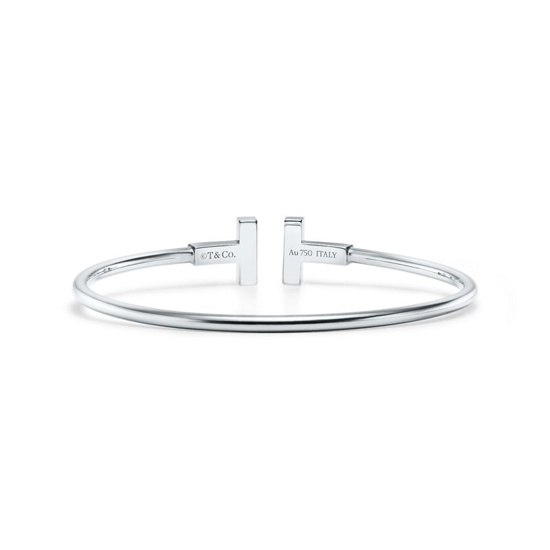 Tiffany & Co. Tiffany T Pulsera Wire de turquesa de oro blanco Grandes ahorros