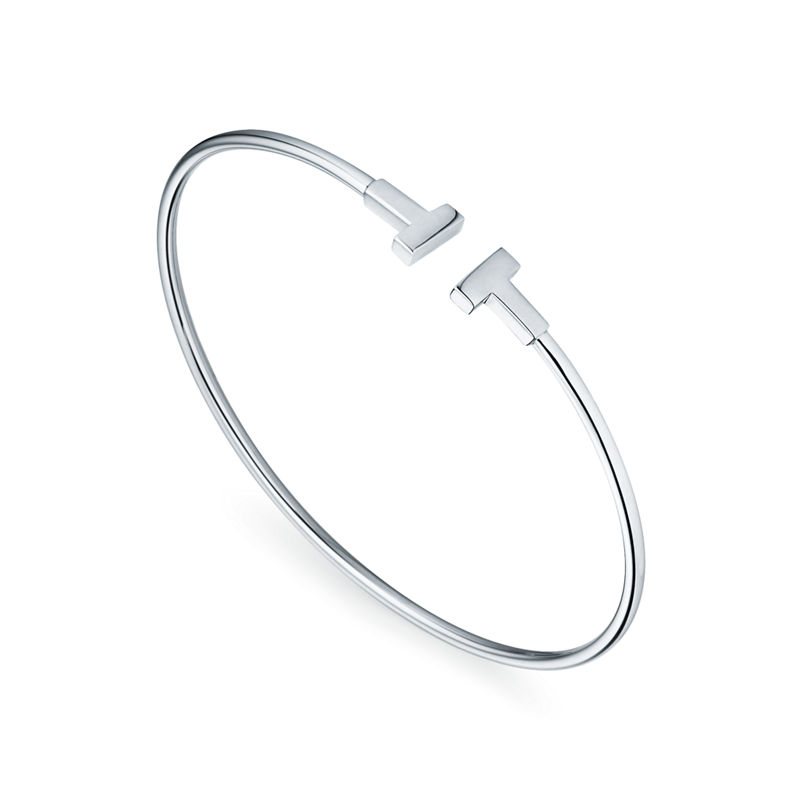 Tiffany & Co. Tiffany T Pulsera Wire estrecha de oro blanco Rebajas de fin de temporada