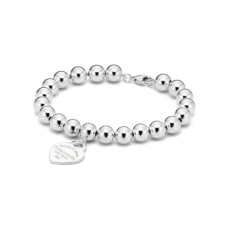 Tiffany & Co. Return to Tiffany™ Pulsera con insignia de corazón en plata 8 mm En oferta