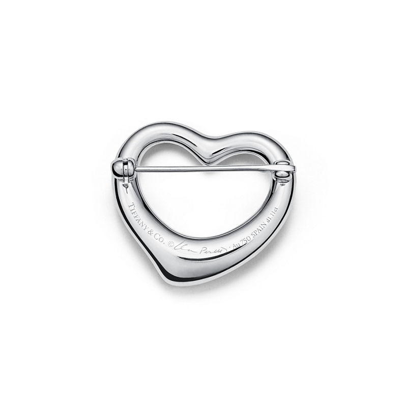 Tiffany & Co. Elsa Peretti® Broche Open Heart de platino con diamantes en pavé Mejor oferta