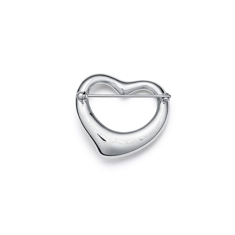 Tiffany & Co. Elsa Peretti® Broche Open Heart de platino con diamantes en pavé Rebajas online