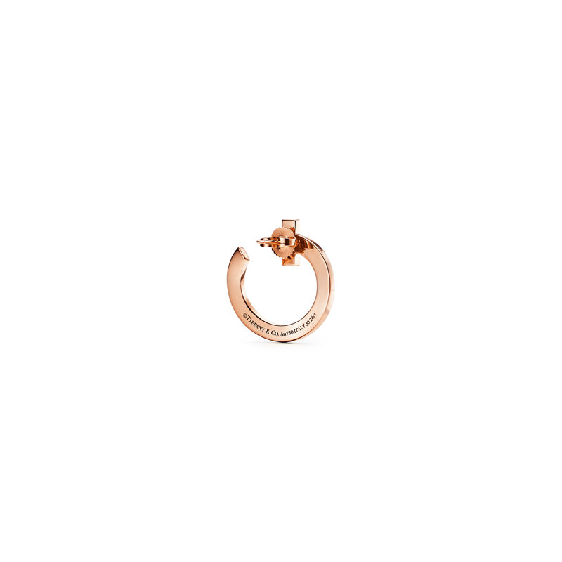 Tiffany & Co. Tiffany T T1 Pendientes de aro abiertos de oro rosa con diamantes Solo queda un día