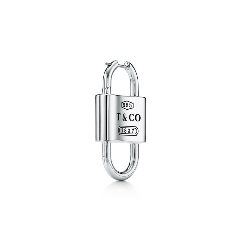 Tiffany & Co. Tiffany 1837™ Pendientes largos con candado doble grande de plata de ley Ahorra y exporta