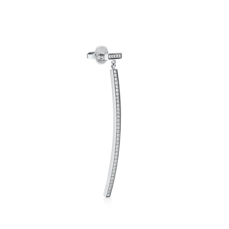Tiffany & Co. Tiffany T Pendientes estilo barra de diamantes de oro blanco Precios de Black Friday
