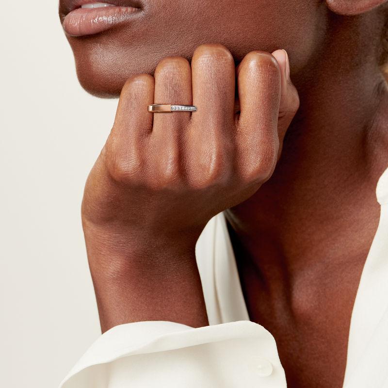 Tiffany & Co. Tiffany Lock Anillo de oro rosa y blanco con diamantes Outlet online