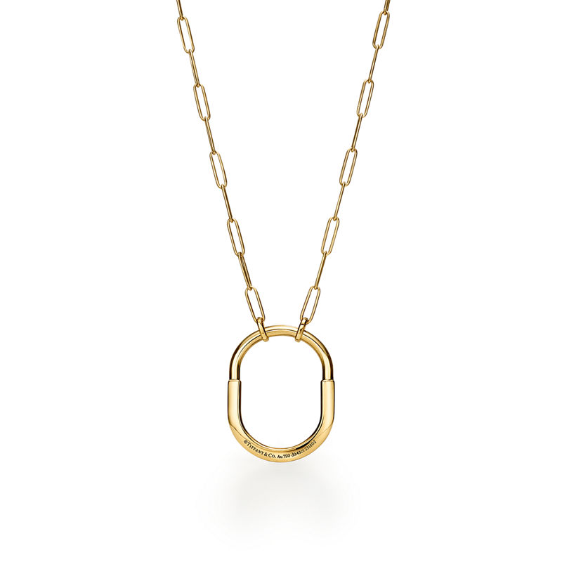 Tiffany & Co. Tiffany Lock Colgante en oro amarillo con diamantes tamaño grande Ofertas