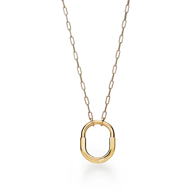 Tiffany & Co. Tiffany Lock Colgante en oro amarillo con diamantes en pavé tamaño mediano Gran oferta