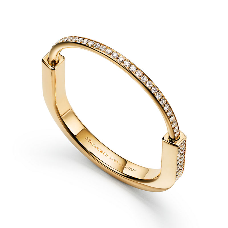 Tiffany & Co. Tiffany Lock Brazalete en oro amarillo con pavé completo de diamantes Rebajas baratas