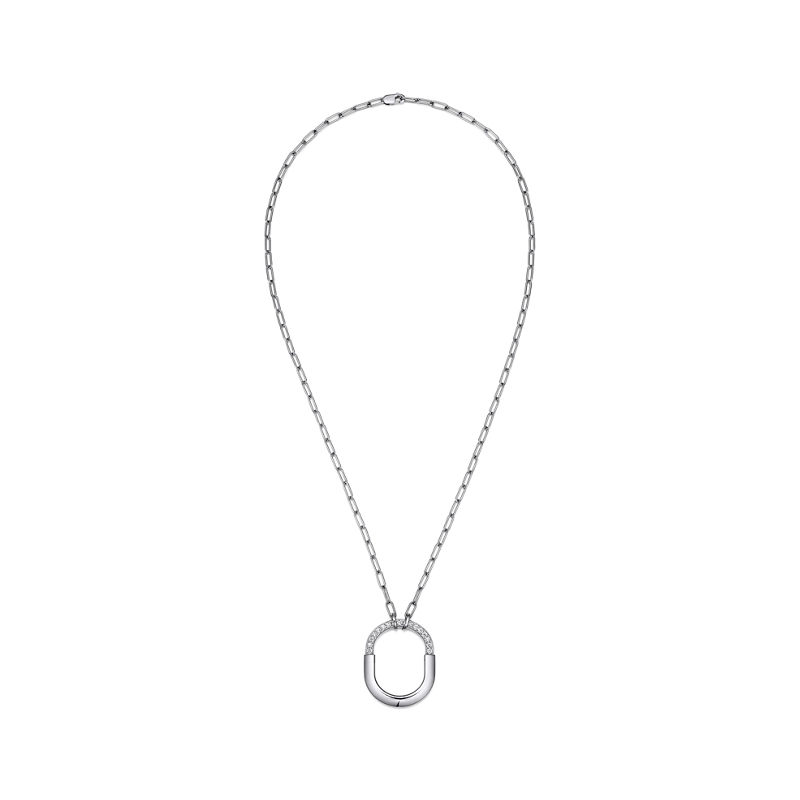 Tiffany & Co. Tiffany Lock Colgante en oro blanco con diamantes tamaño mediano Ventas relámpago