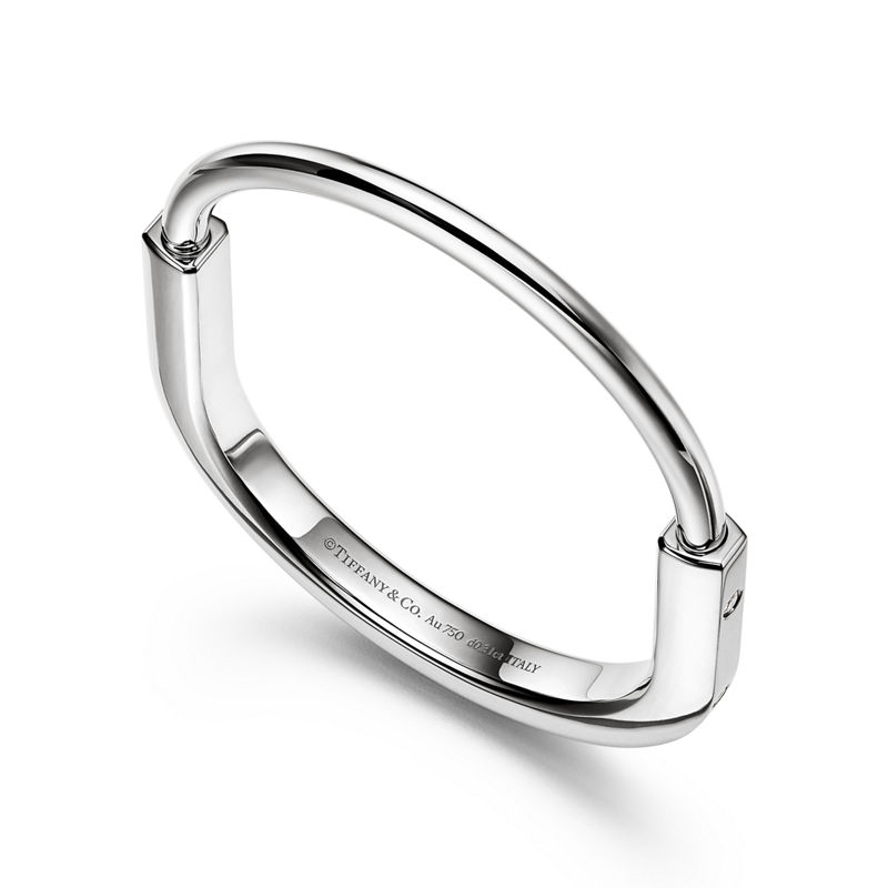 Tiffany & Co. Tiffany Lock Brazalete en oro blanco con detalles de diamantes Liquidación