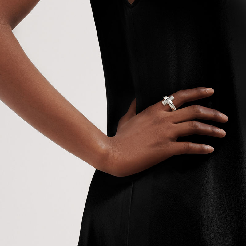 Tiffany & Co. Tiffany T T1 Anillo de oro blanco Rebajas top