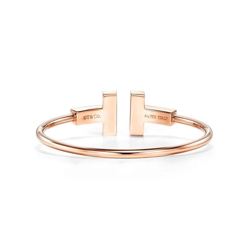 Tiffany & Co. Tiffany T Pulsera Wire ancha de oro rosa Último día