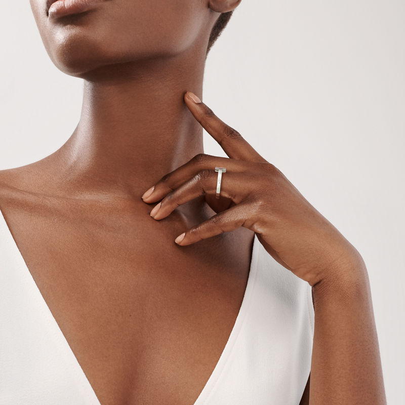 Tiffany & Co. Tiffany T Anillo Square de plata de ley Grandes descuentos