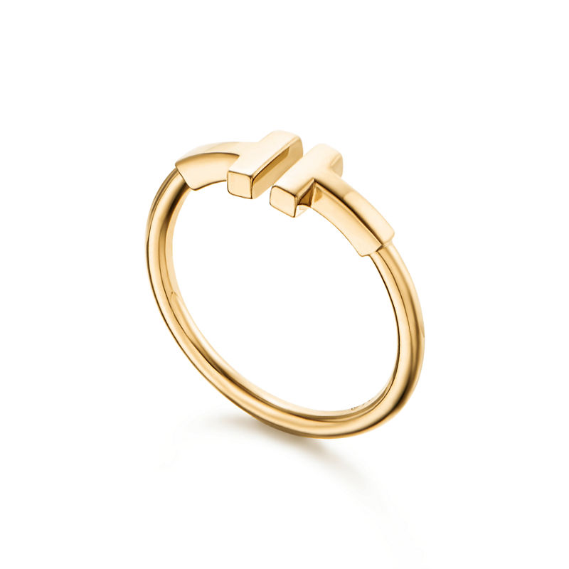 Tiffany & Co. Tiffany T Anillo Wire de oro amarillo Tienda de fábrica