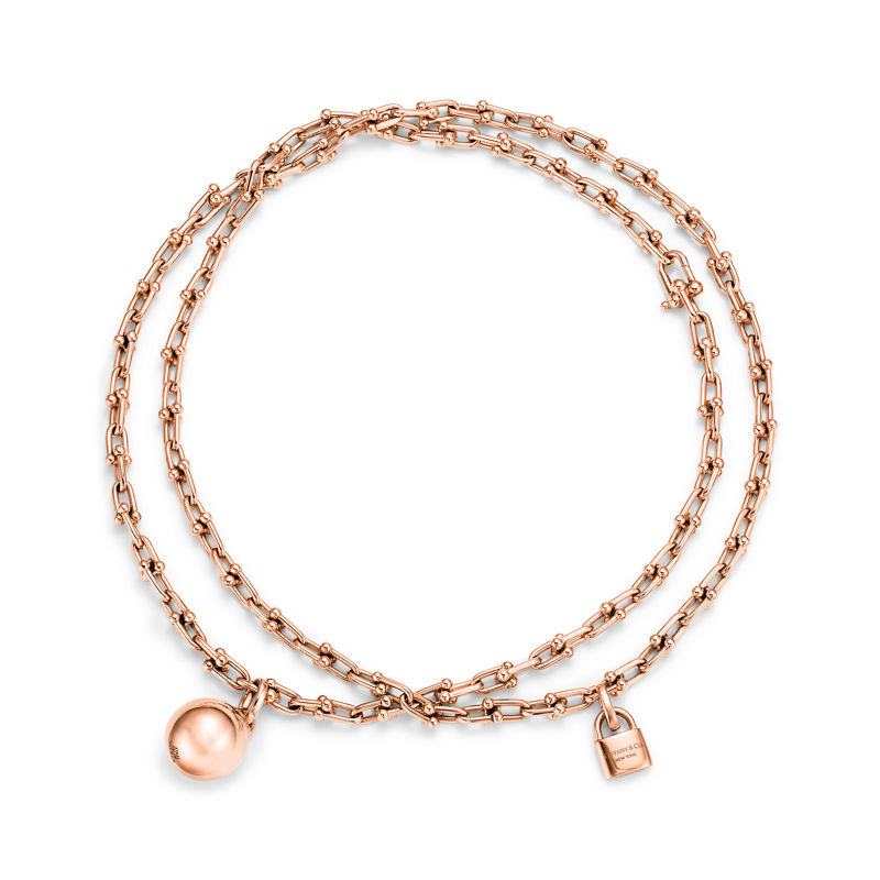 Tiffany & Co. Tiffany HardWear Collar de varias vueltas con eslabones pequeños de oro rosa Última moda