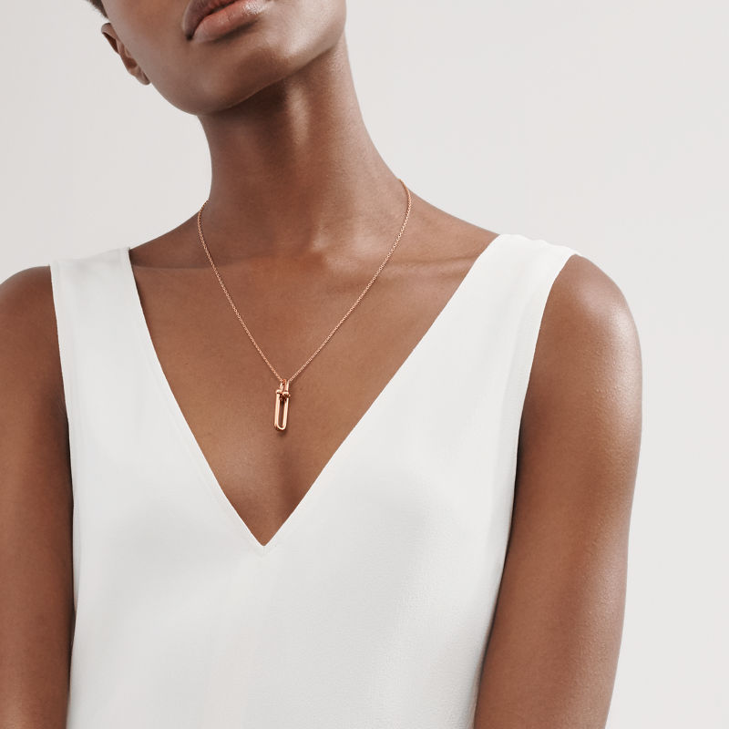 Tiffany & Co. Tiffany HardWear Colgante con eslabón alargado de oro rosa Ofertas de temporada