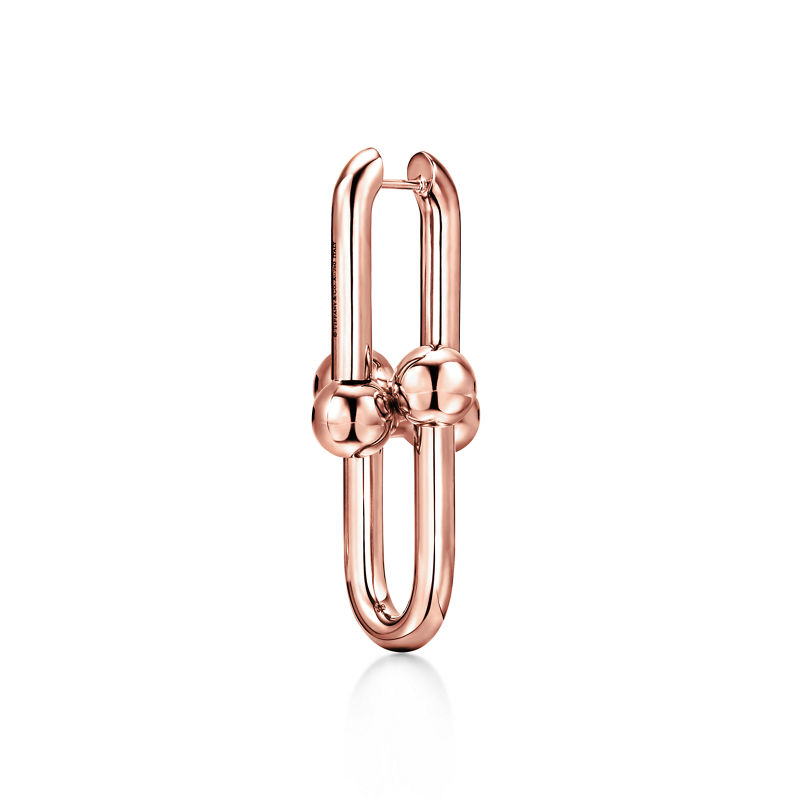 Tiffany & Co. Tiffany HardWear Pendientes de eslabones extragrandes de oro rosa Rebajas de fin de temporada