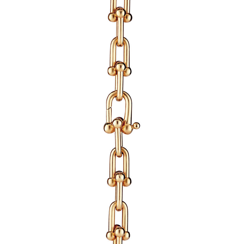 Tiffany & Co. Tiffany HardWear Collar de eslabones escalonados en oro amarillo con perlas de agua dulce Precio ultrabajo