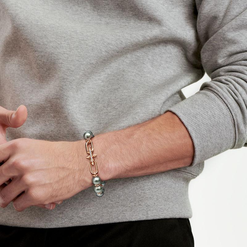 Tiffany & Co. Tiffany Titan by Pharrell Williams Pulsera de perlas de Tahití y oro con diamantes Ventas relámpago