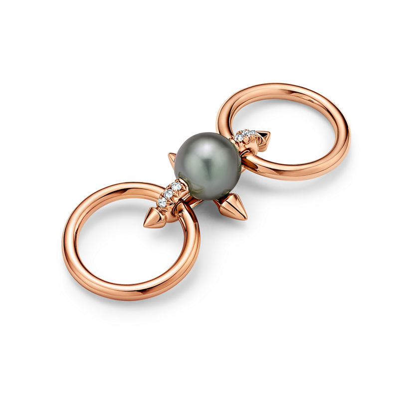 Tiffany & Co. Tiffany Titan by Pharrell Williams Anillo de perla de Tahití y oro con diamantes Liquidación